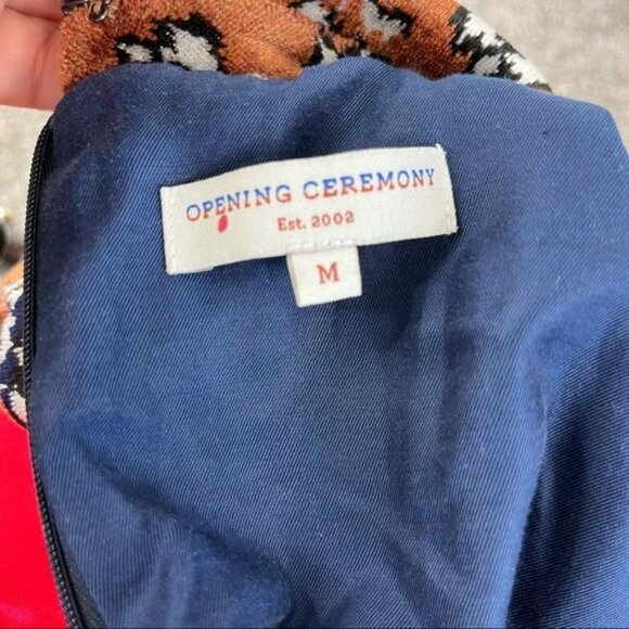 Opening Ceremony Floral Peter Pan Velvet Colorblock Dress - Picture 8 of 8